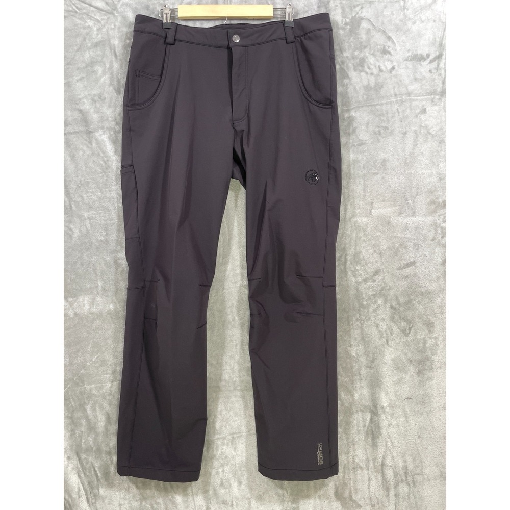 Mammut Pants Men's 38 SOFtech Hiking Softshell Cargo Technical Outdoors Black